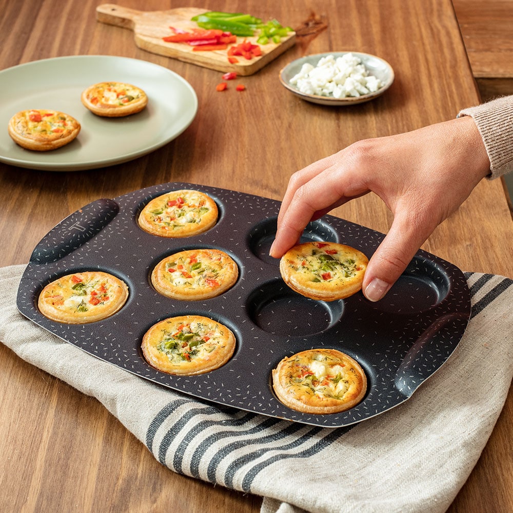 Forma de copt TEFAL PerfectBake Mini J5734902, 20cm, aluminiu, negru-maro