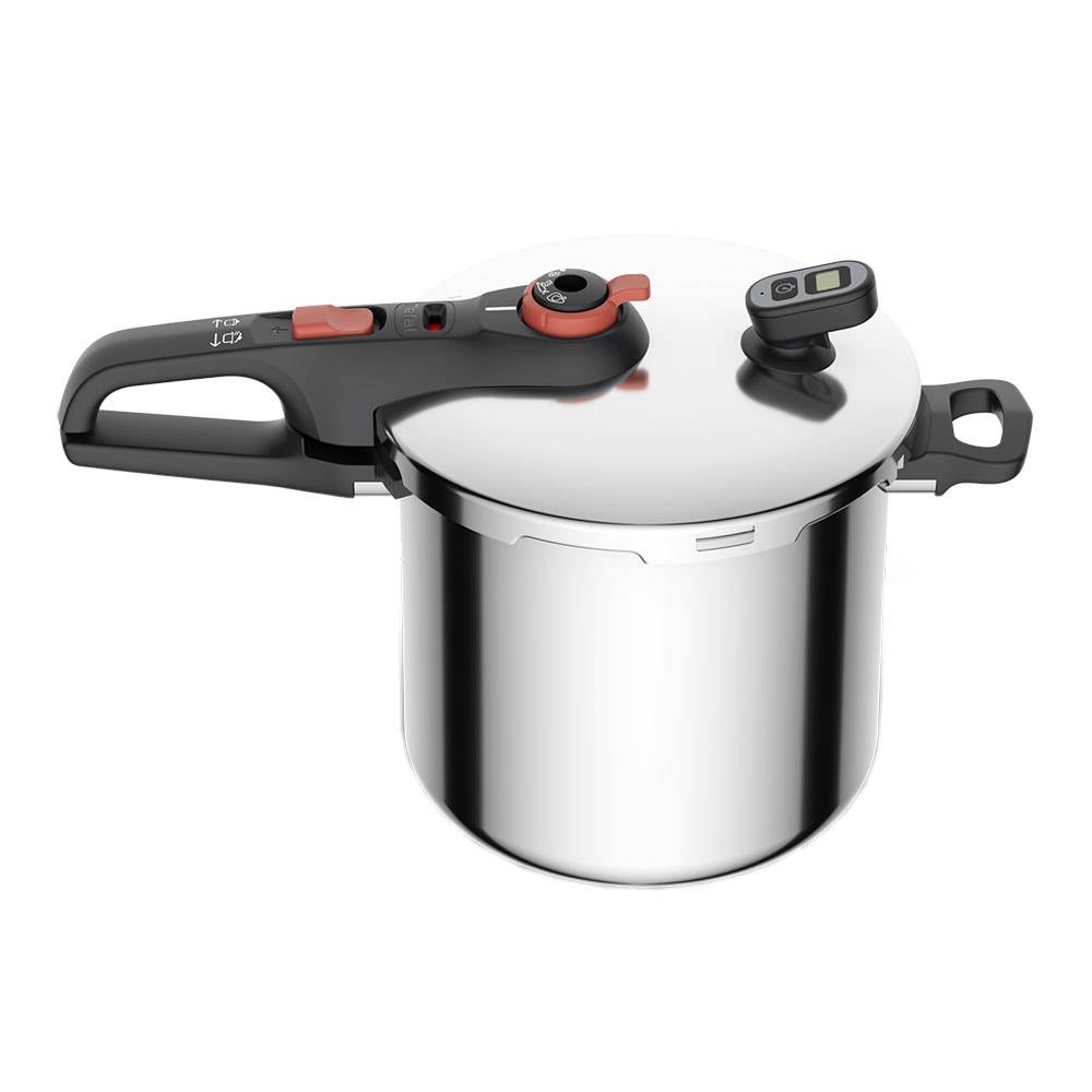 Oala sub presiune TEFAL Secure Chrono P2594401, 8l, inox, argintiu