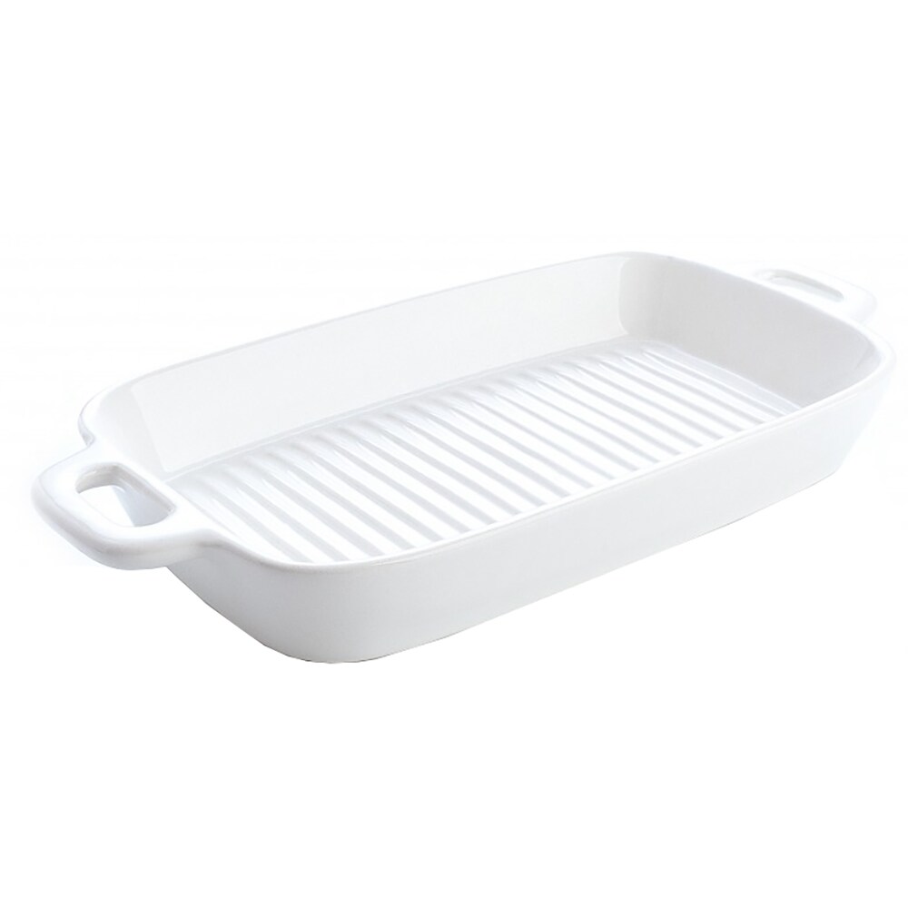 Vas termorezistent STUDIO CASA SRM862, 26x15cm, ceramica, alb