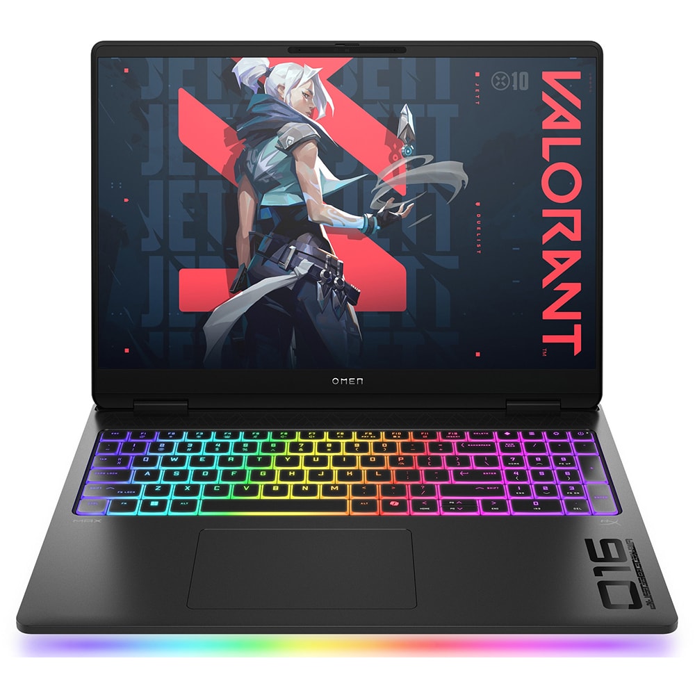 Laptop Gaming HP Omen Max 16-ah0101nn, Intel Core Ultra 7 255HX pana la 5.2GHz, 16" WQXGA OLED, 32GB, SSD 2TB, NVIDIA GeForce RTX 5070Ti 12GB, Free DOS, negru