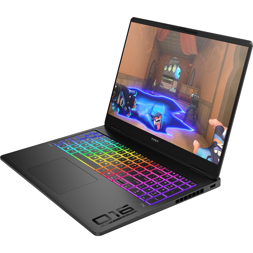 Laptop Gaming HP Omen Max 16-ah0101nn, Intel Core Ultra 7 255HX pana la 5.2GHz, 16" WQXGA OLED, 32GB, SSD 2TB, NVIDIA GeForce RTX 5070Ti 12GB, Free DOS, negru