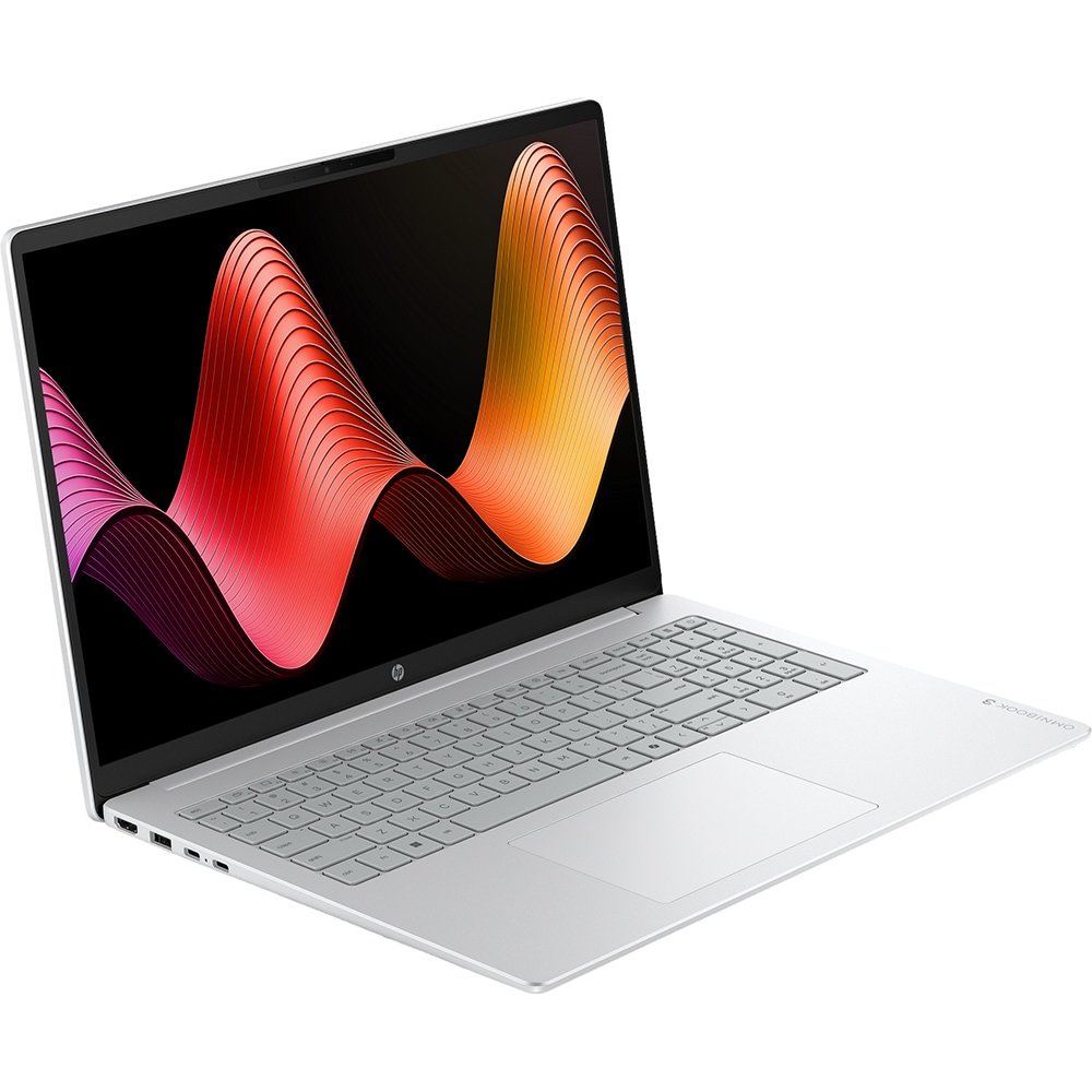 Laptop HP OmniBook 3 16-bu0002nnx, Intel Core 5 315 pana la 4.4GHz, 16" 2K, 12GB, SSD 512GB, Intel Graphics, Free Dos, Glacier Silver