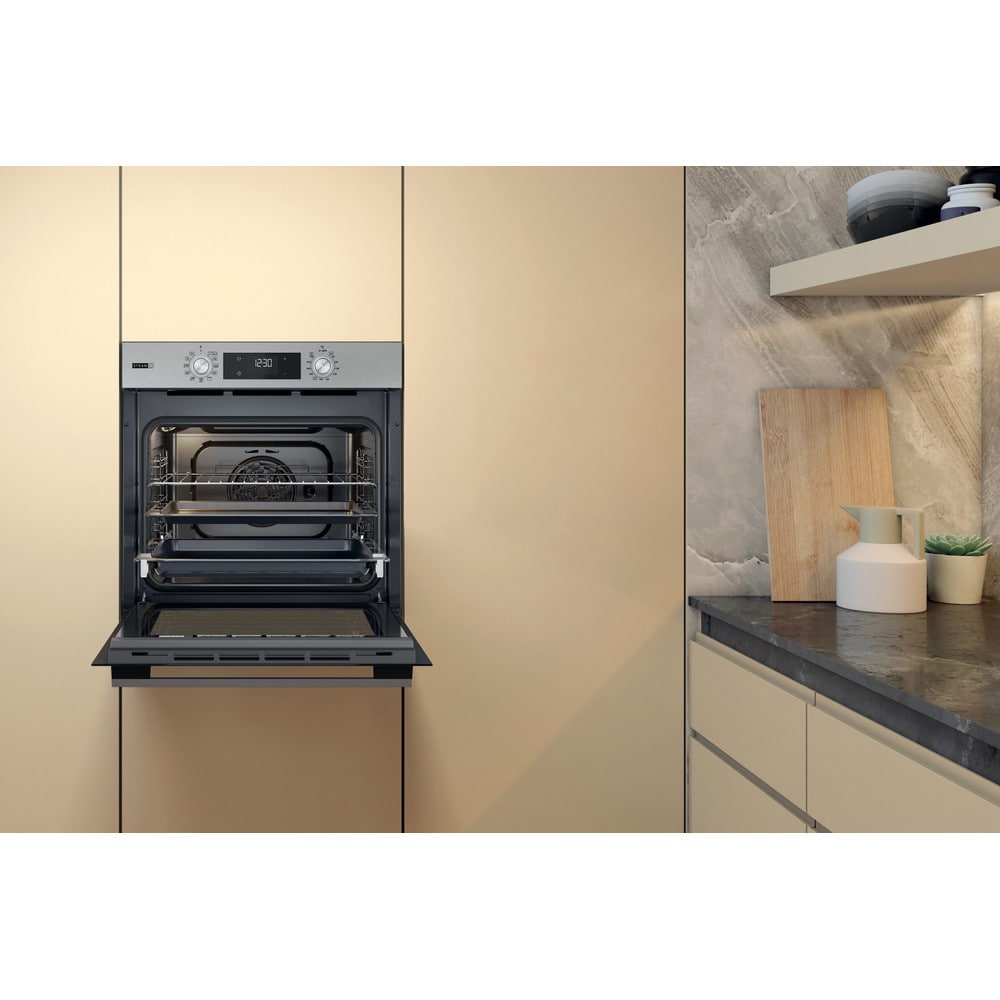 Cuptor incorporabil WHIRLPOOL OMSK58HU1SX, Electric, Gatire cu abur, Autocuratare hidrolitica, 71 l, Clasa A+, inox