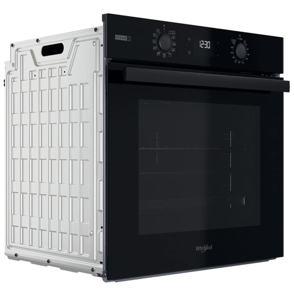 Cuptor incorporabil WHIRLPOOL OMSR58RU1SB, Electric, Gatire cu abur, Autocuratare pirolitica + hidrolitica, 71 l, Clasa A+, negru