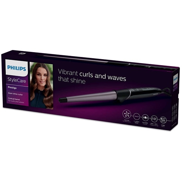 Ondulator PHILIPS StyleCare Glam Shine BHB872/00, 210 grade, invelis aliaj titan, mov