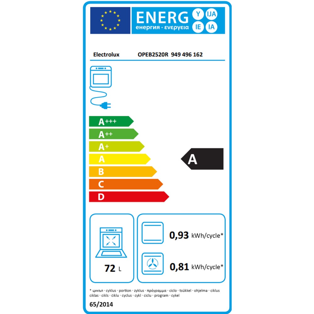 Cuptor incorporabil ELECTROLUX SurroundCook OPEB2520R, Electric, 72 l, Clasa A, negru