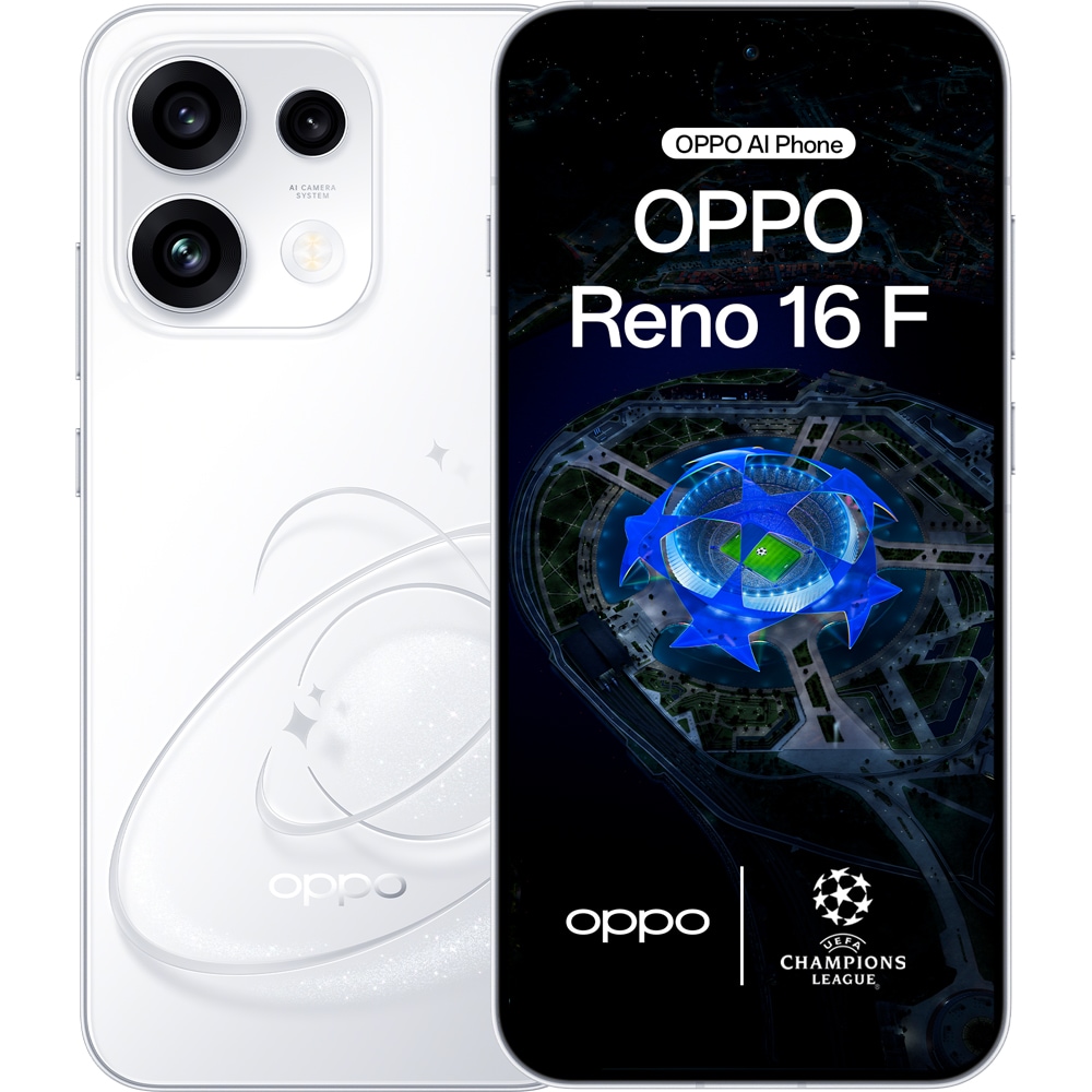 Telefon OPPO Reno 16 F 5G, 256GB, 8GB RAM, Dual SIM, Pop White