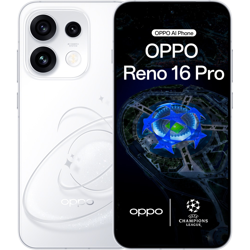 Telefon OPPO Reno 16 Pro 5G, 512GB, 12GB RAM, Dual SIM, Pop White