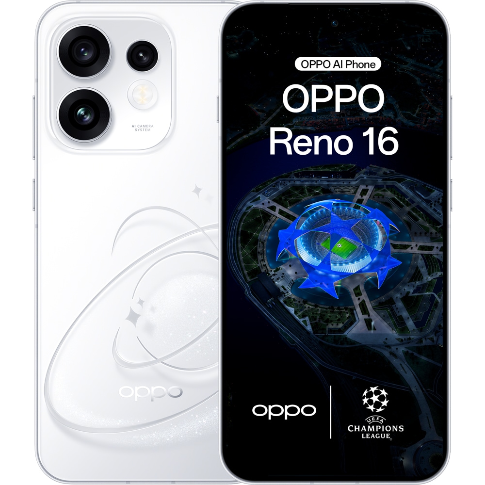 Telefon OPPO Reno 16 5G, 512GB, 8GB RAM, Dual SIM, Pop White