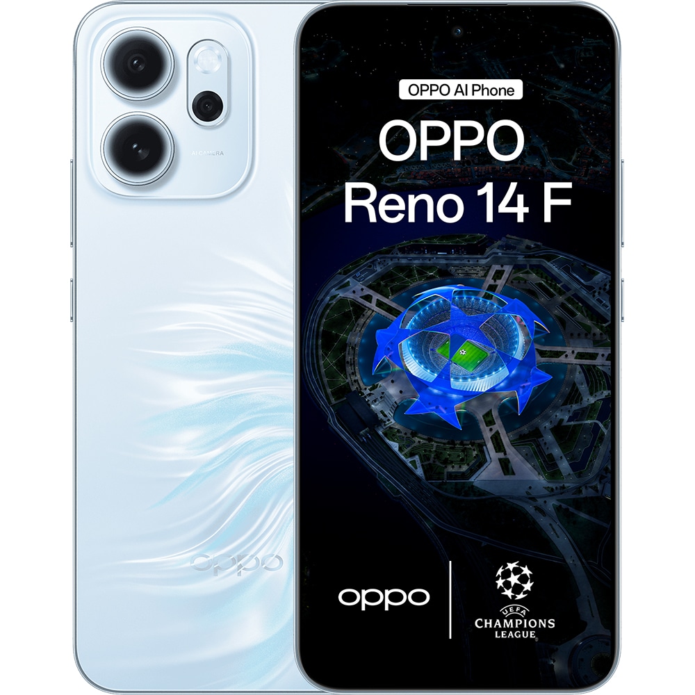 Telefon OPPO Reno 14 F 5G, 256GB, 8GB RAM, Dual SIM, Opal Blue