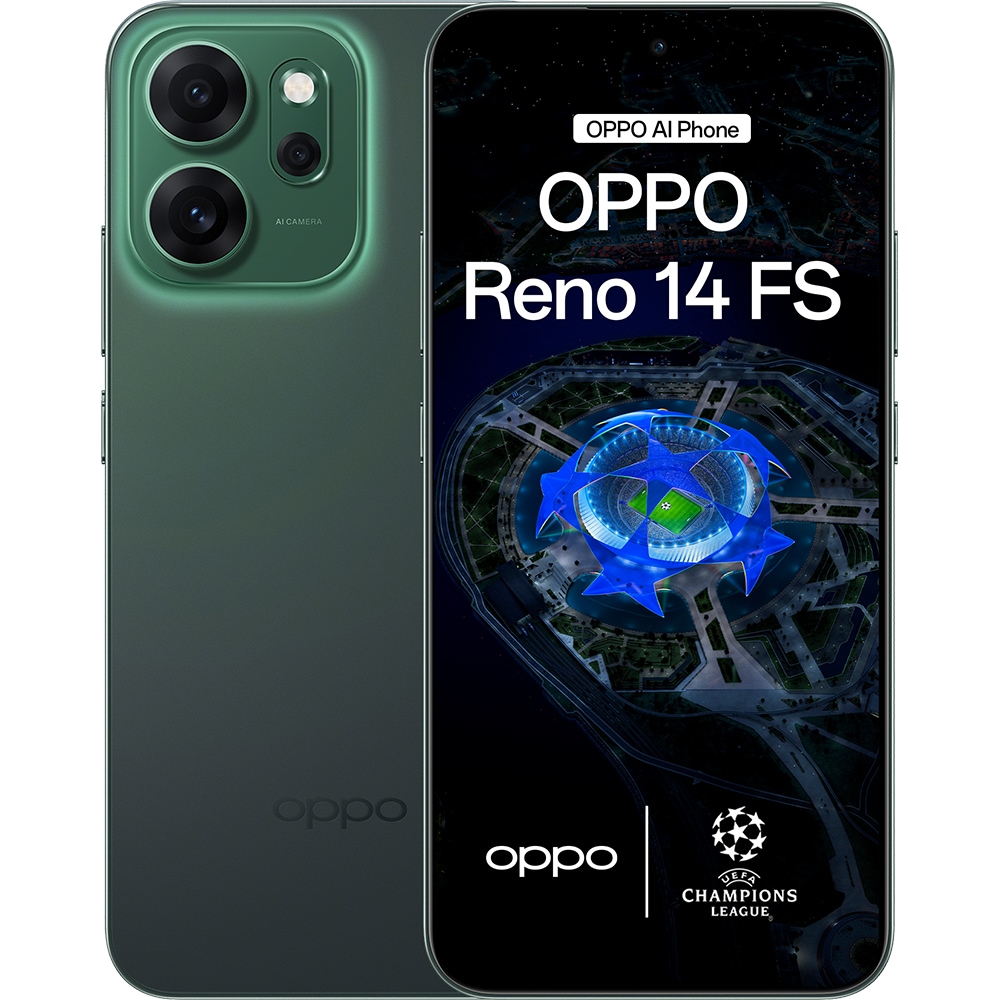 Telefon OPPO Reno 14 FS 5G, 512GB, 12GB RAM, Dual SIM, Luminous Green