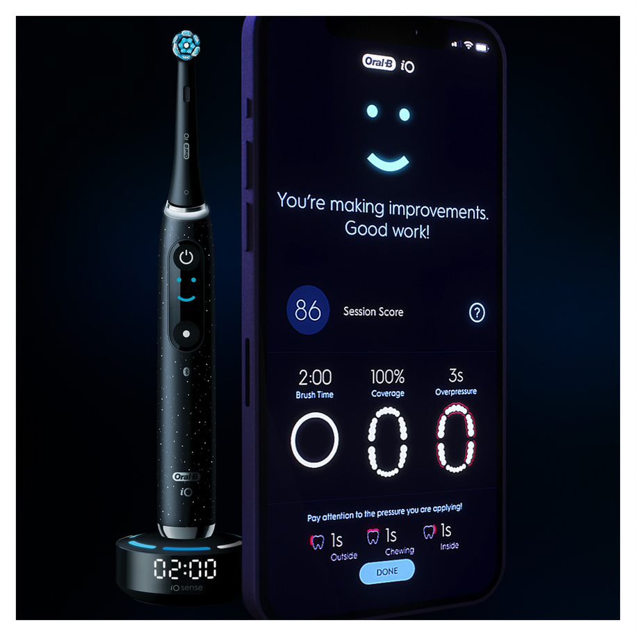 Periuta de dinti electrica ORAL-B iO10, Bluetooth, Curatare 3D, Inteligenta artificiala, 7 programe, 1 capat, negru