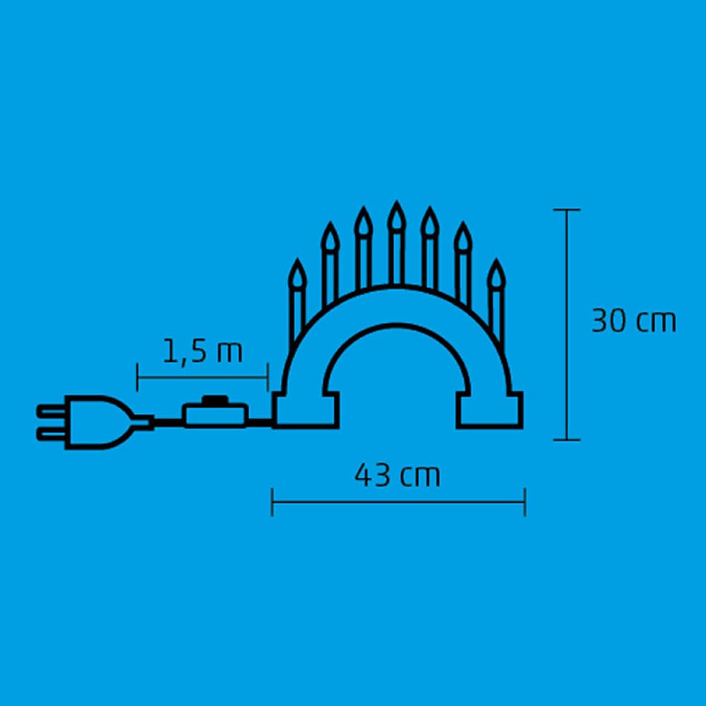 Decor piramida cu lumanari HOME KAD 02, 7 becuri, 230V, maro