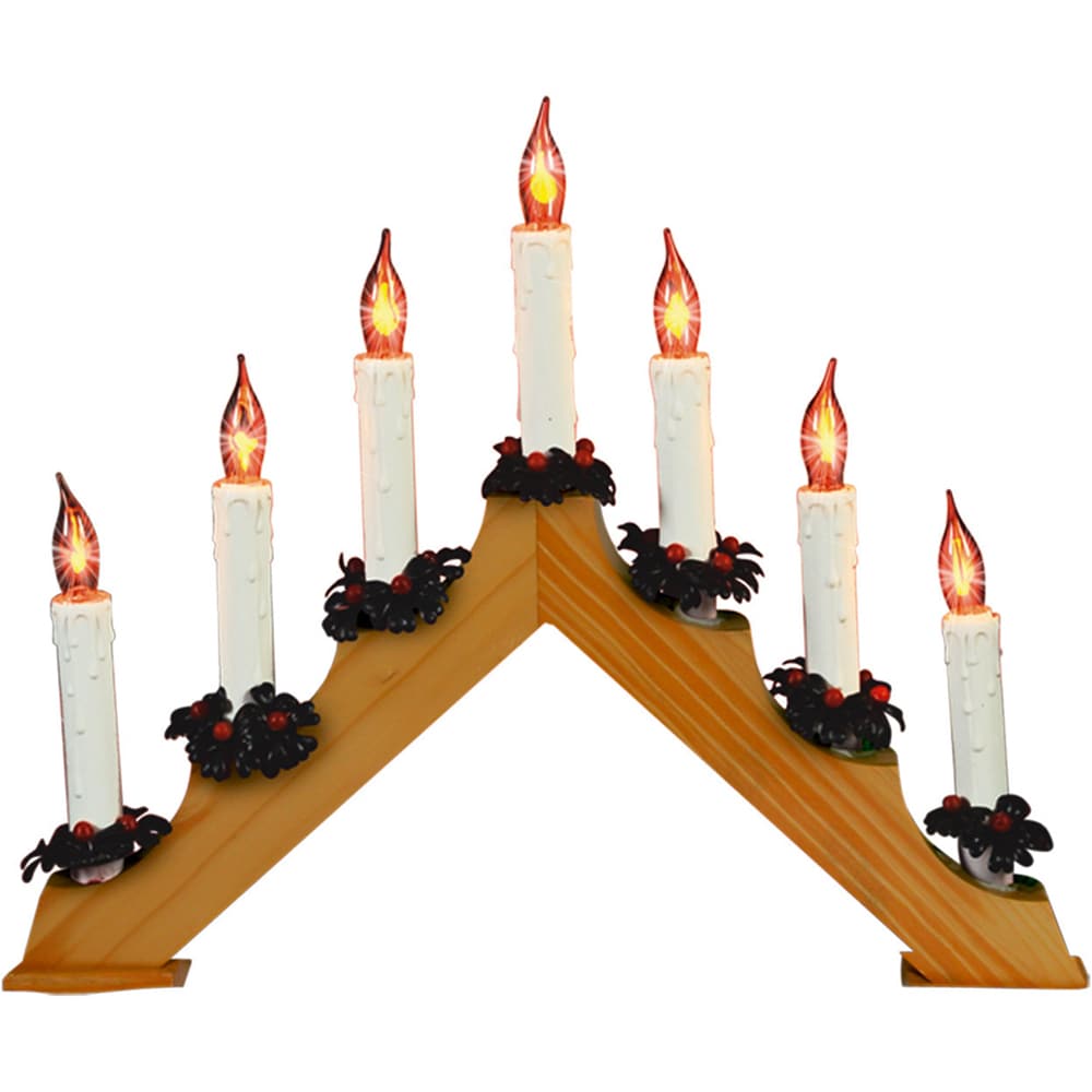 Decor piramida cu lumanari HOME KAD 07, 7 becuri, 230V, maro