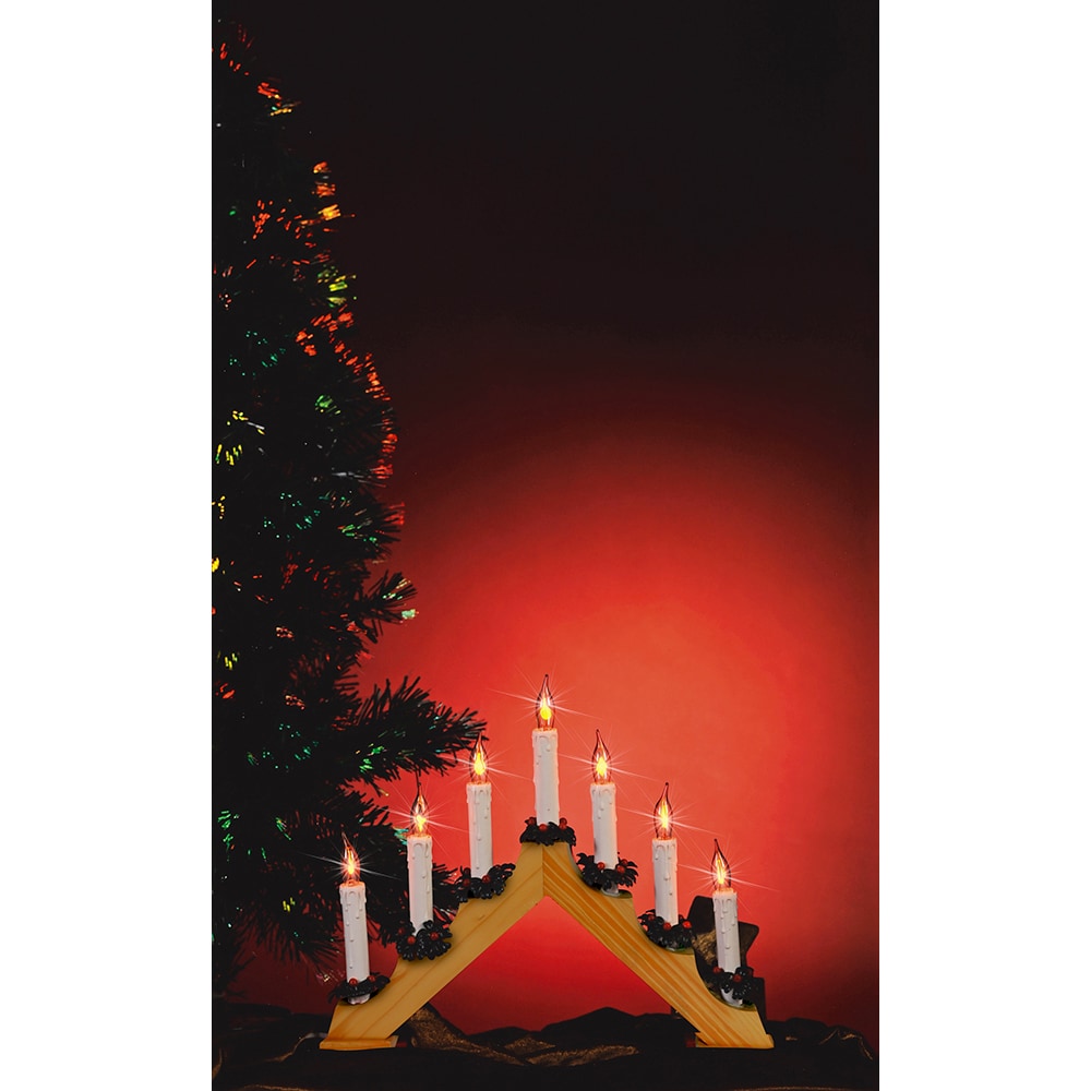 Decor piramida cu lumanari HOME KAD 07, 7 becuri, 230V, maro