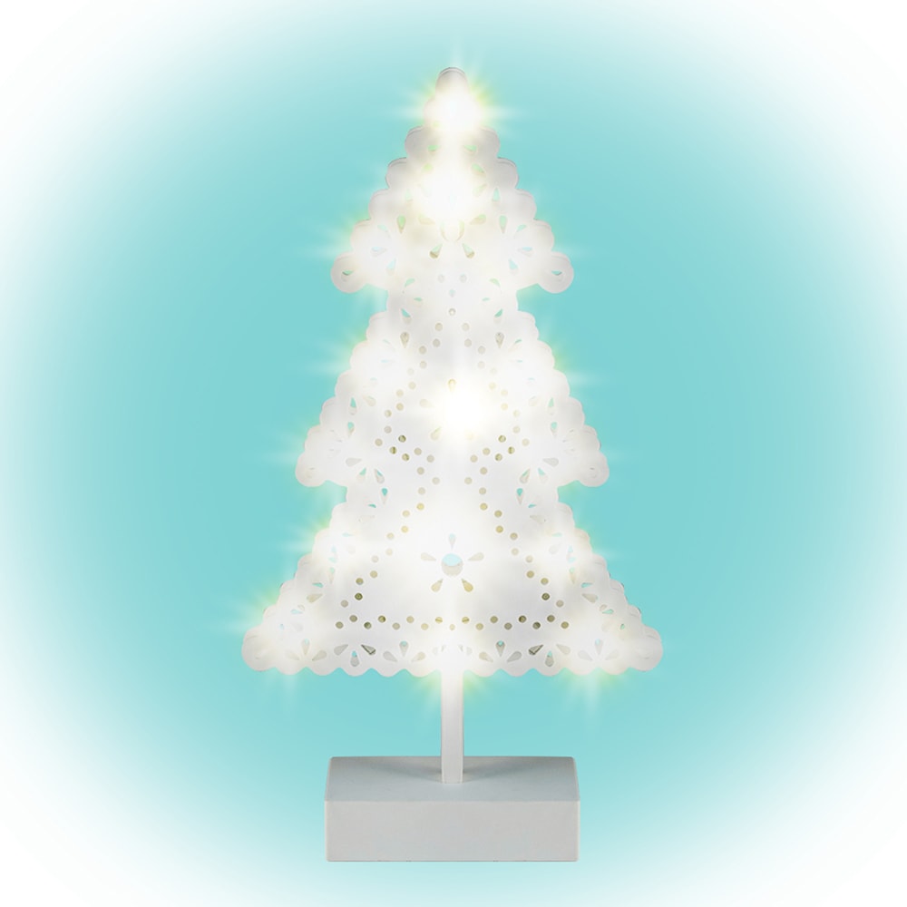 Figurina brad cu LED HOME KAD 19 PINE, 39cm, 4.5V, alb