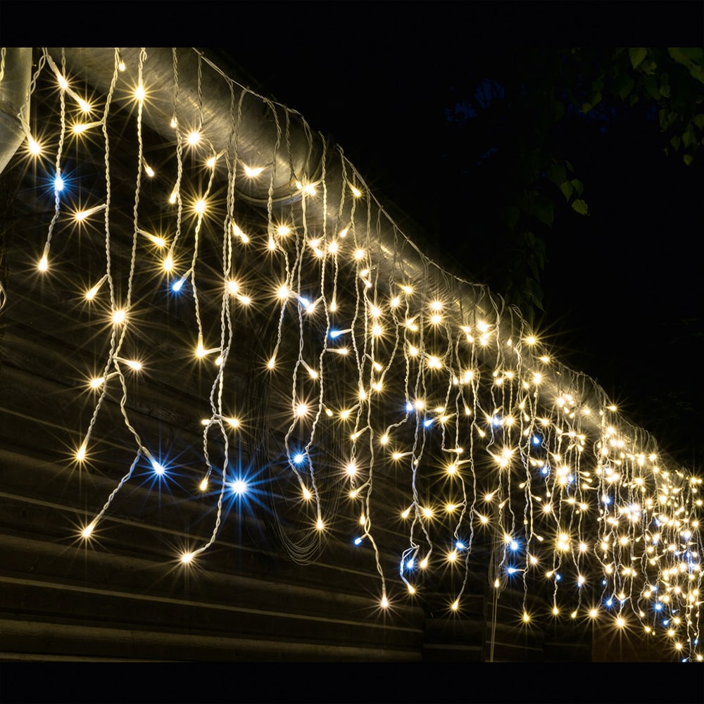 Perdea de lumini LED HOME KAF600L/10M, 600 led-uri, 10m, iluminare alb cald