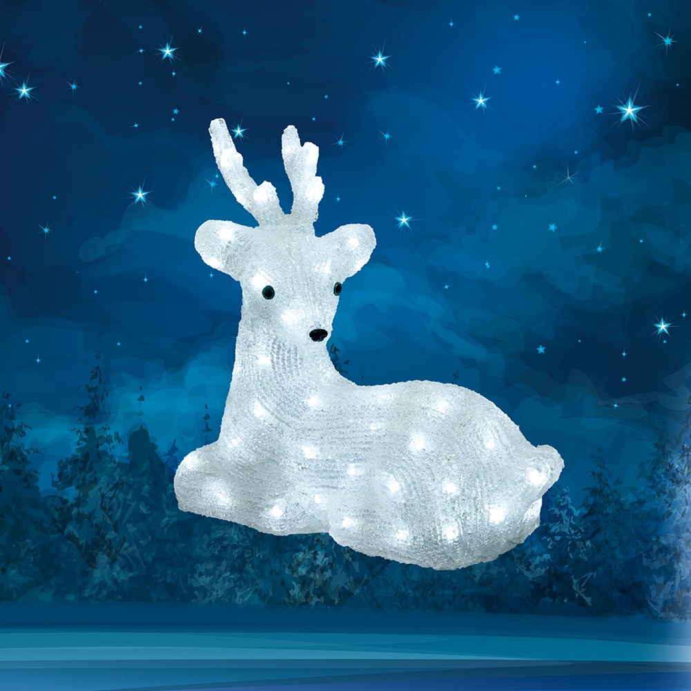 Figurina ren cu LED HOME KDA 7, 34cm, alb