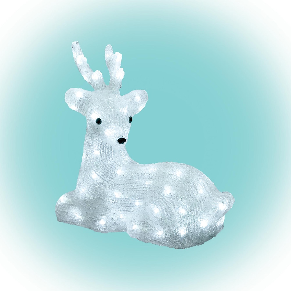 Figurina ren cu LED HOME KDA 7, 34cm, alb