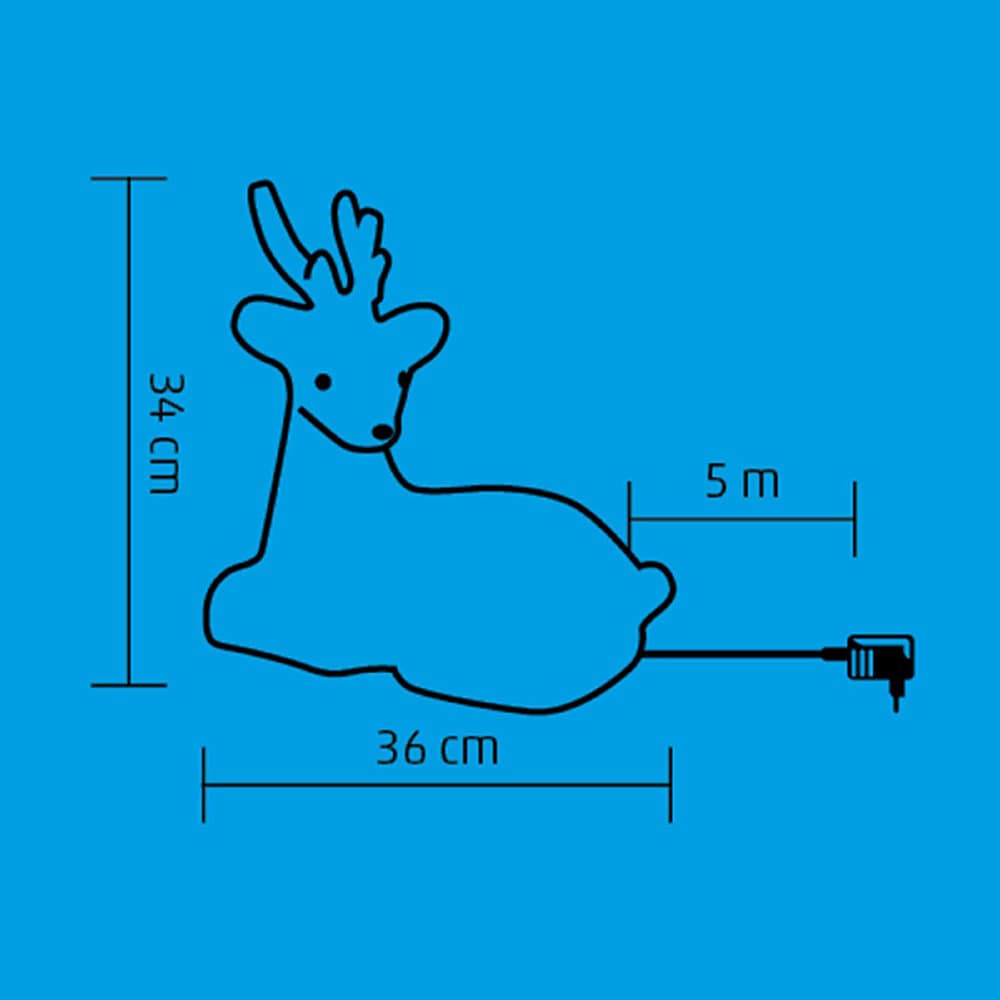 Figurina ren cu LED HOME KDA 7, 34cm, alb
