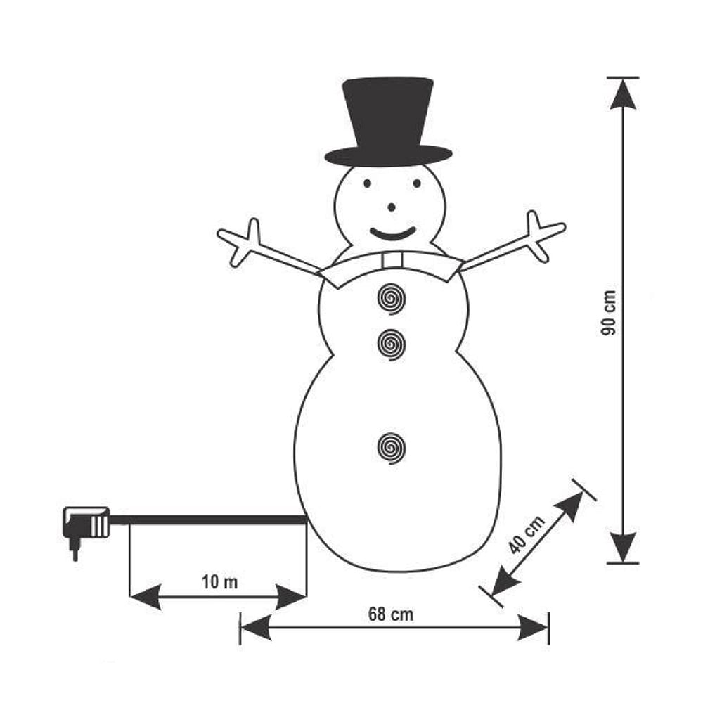 Figurina om de zapada cu LED HOME KDA 9, 90 cm, alb