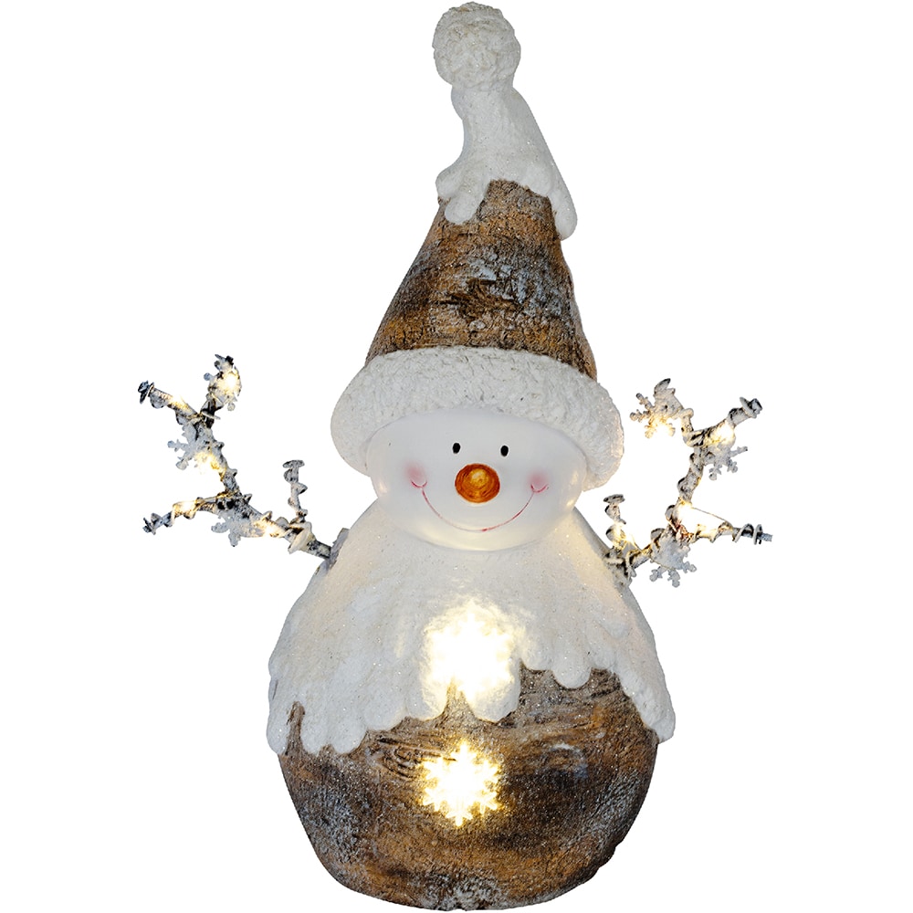 Figurina Om de zapada cu LED HOME KDC 29, ceramica, 56cm, alb-auriu