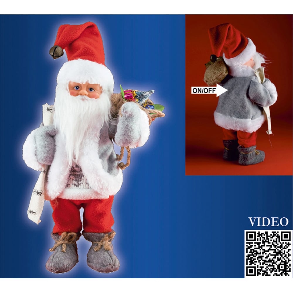 Figurina Mos Craciun care danseaza si canta HOME KDD 32, 30cm, rosu