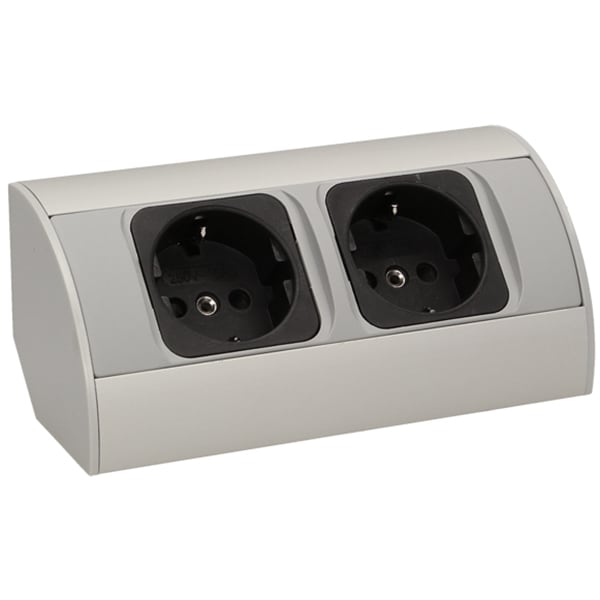 Priza externa ORNO OR-AE-1303/G(GS), 2 prize, 0.5m, argintiu