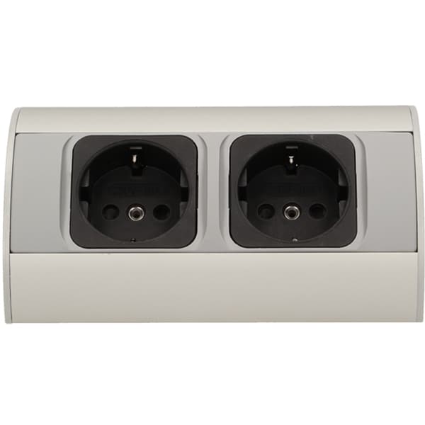 Priza externa ORNO OR-AE-1303/G(GS), 2 prize, 0.5m, argintiu