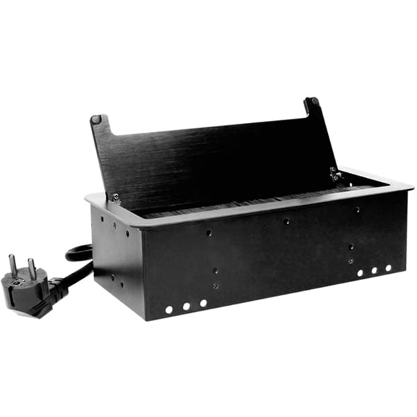 Prelungitor ORNO OR-AE-13125/B(GS), 2 prize, 2 x USB, 1.5m, montaj incastrabil, negru