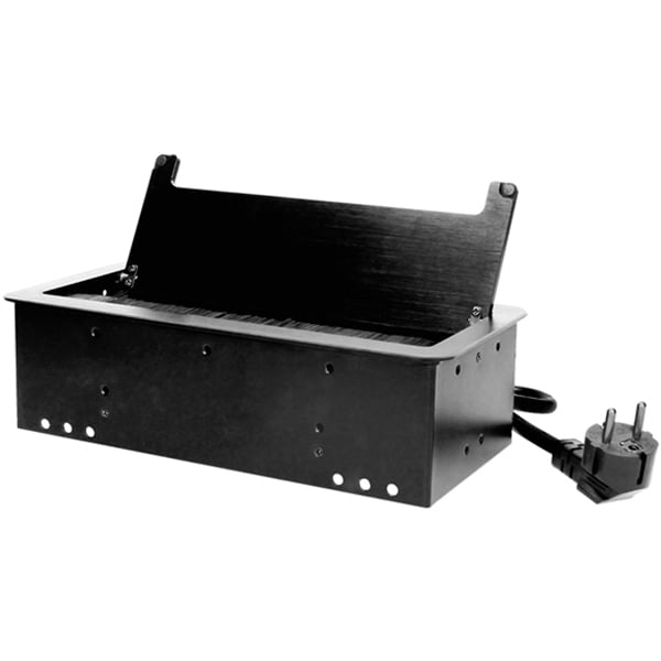 Prelungitor ORNO OR-AE-13125/B(GS), 2 prize, 2 x USB, 1.5m, montaj incastrabil, negru