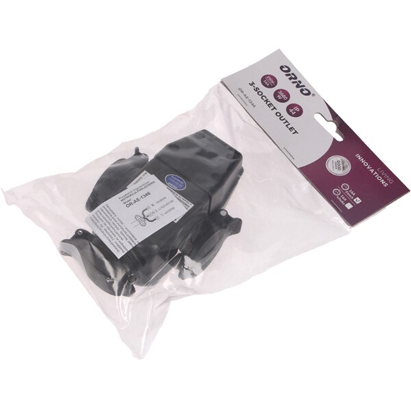 Priza de exterior ORNO OR-AE-1346 (GS), 3 prize, IP44, negru