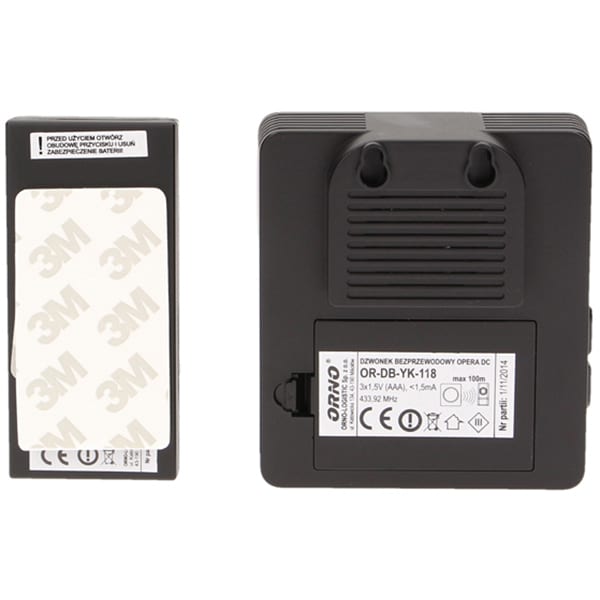 Sonerie Wireless ORNO OR-DB-YK-118,100m, negru-gri