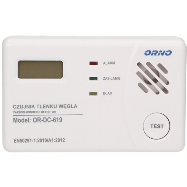 Detector monoxid de carbon ORNO OR-DC-619, 85dB, alb
