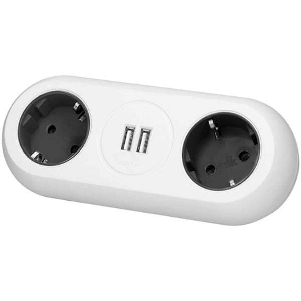 Prelungitor ORNO OR-AE-13133(GS)/W, 2 prize, 2 x USB, 1.4m, montaj incastrabil, alb