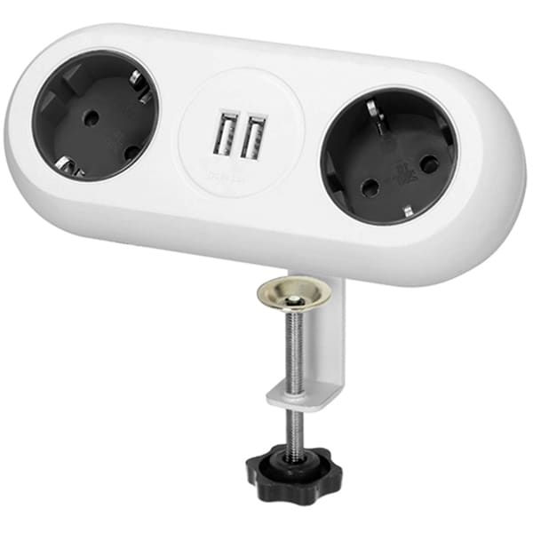 Prelungitor ORNO OR-AE-13133(GS)/W, 2 prize, 2 x USB, 1.4m, montaj incastrabil, alb