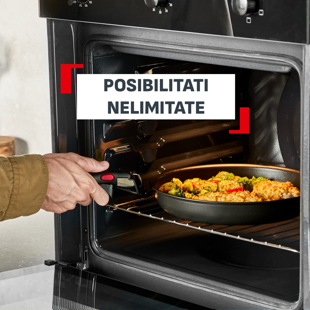 Tigaie TEFAL Ingenio Excellence+ P0000524, 26 cm, aluminiu, negru