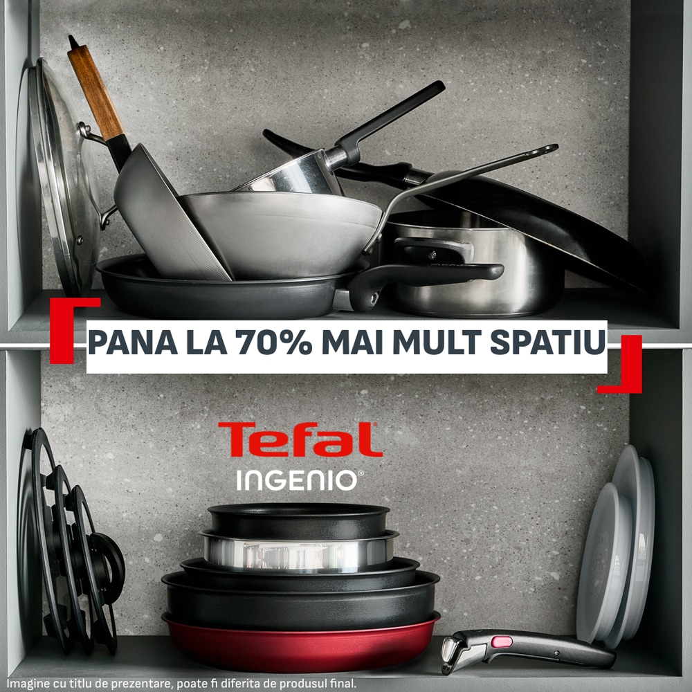 Tigaie TEFAL Ingenio Excellence+ P0000524, 26 cm, aluminiu, negru