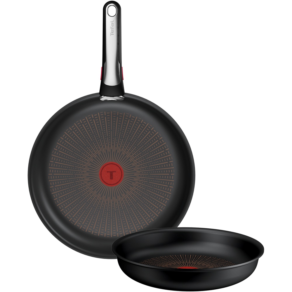 Set vase TEFAL Ingenio Excellence P0009553, 3 piese, 24-28cm, aluminiu, negru