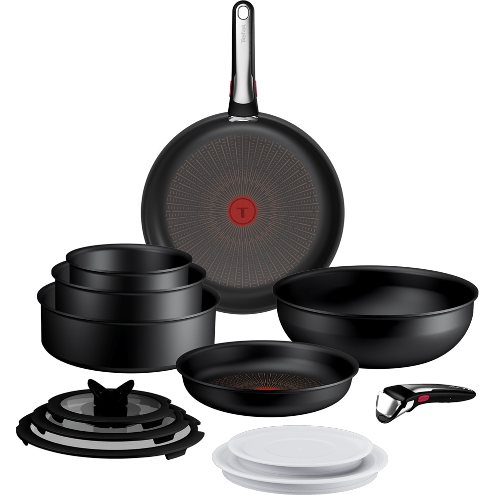 Set vase TEFAL Ingenio Excellence P0009753,13 piese, 16-28cm, aluminiu, negru