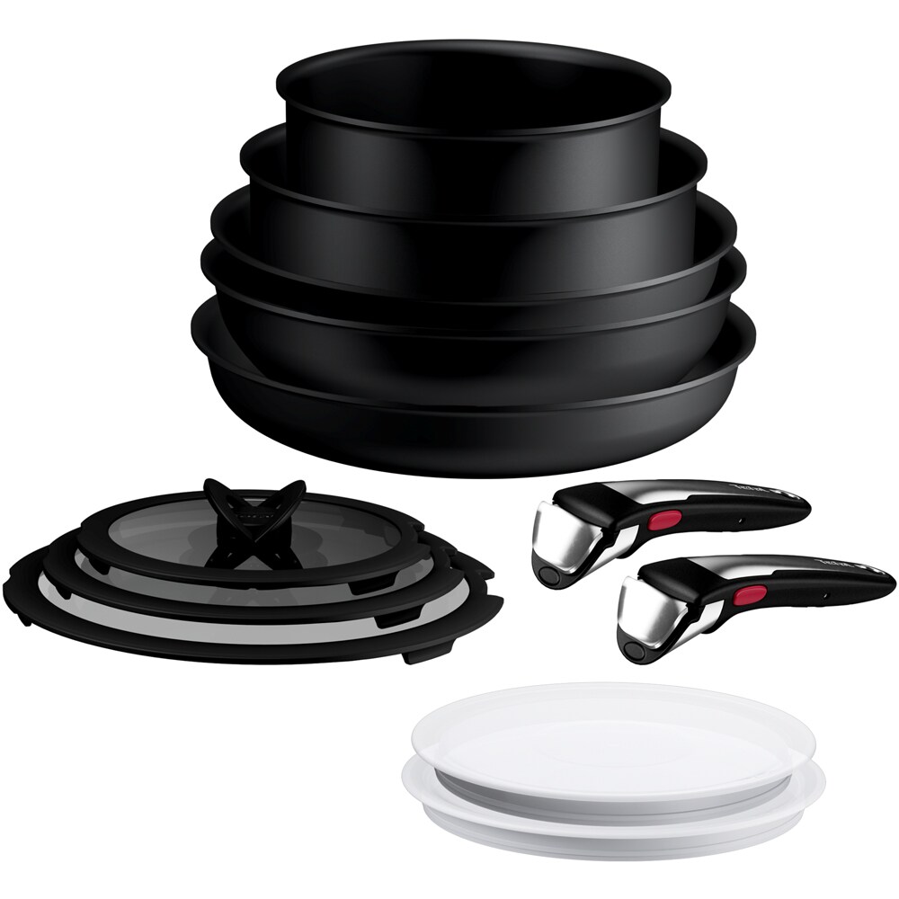 Set vase TEFAL Ingenio Excellence P0009853,12 piese, 20-28cm, aluminiu, negru