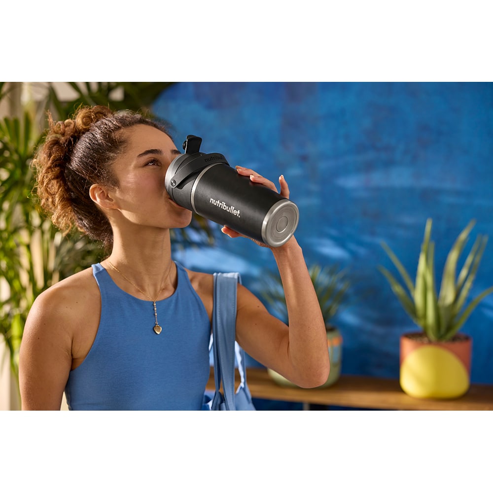 Blender portabil NUTRIBULLET NBP016B, 0.59l, 1 treapta viteza, USB-C, negru-argintiu