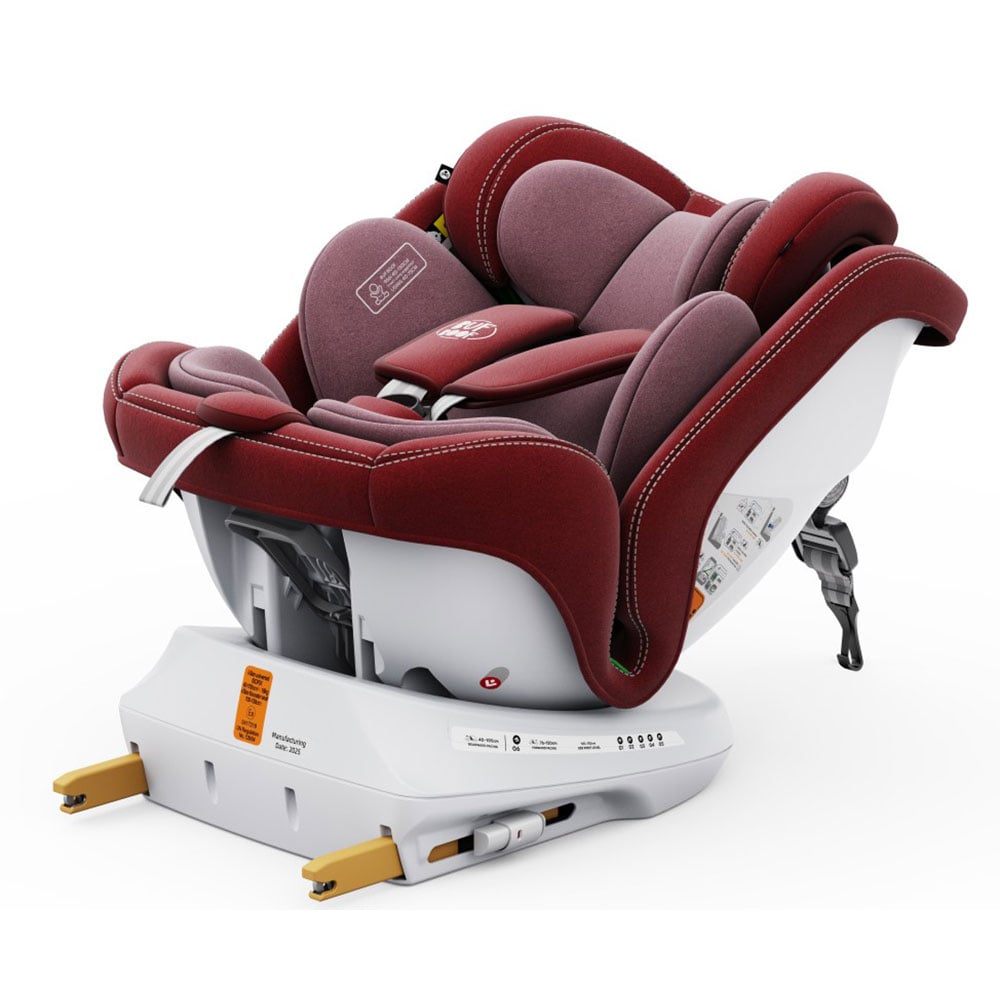 Scaun auto BUF BOOF P100 Plus rotativ 360 grade P100RED, Isofix, 0-36 kg, R129, rosu