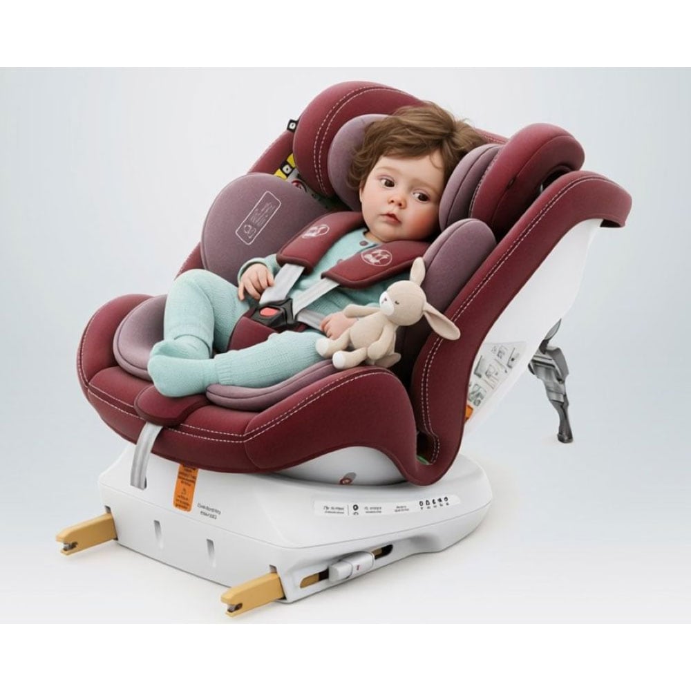 Scaun auto BUF BOOF P100 Plus rotativ 360 grade P100RED, Isofix, 0-36 kg, R129, rosu