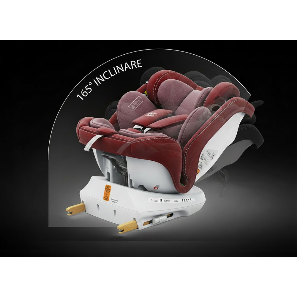 Scaun auto BUF BOOF P100 Plus rotativ 360 grade P100RED, Isofix, 0-36 kg, R129, rosu