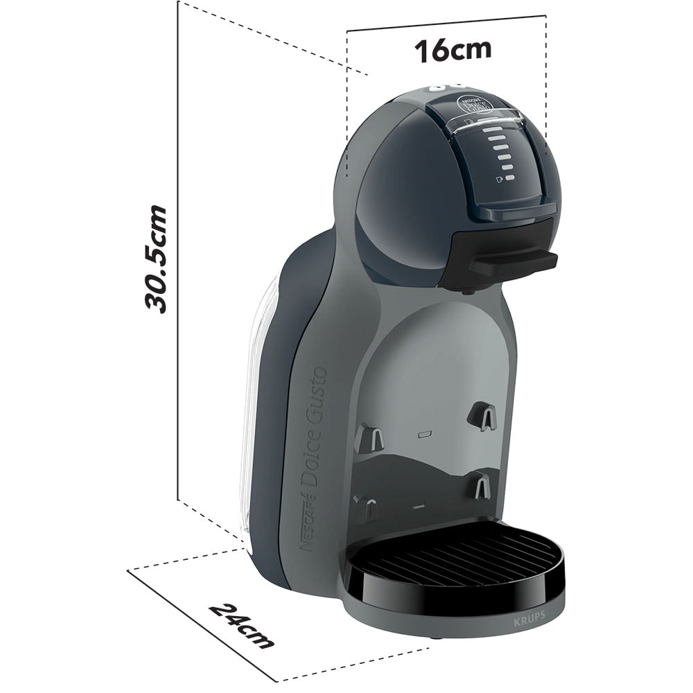 Espressor cu capsule KRUPS Dolce Gusto Mini Me KP143BF0, 0.8l, 1600W, 15 bar, gri-albastru inchis