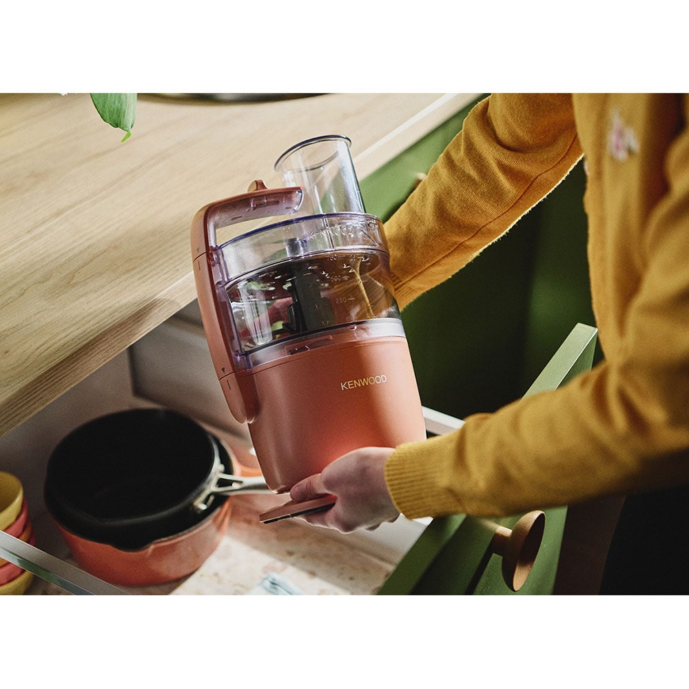 Robot de bucatarie KENWOOD MultiPro Go FDP22130RD, vas 1.3l, 650W, 1 treapta viteza, portocaliu