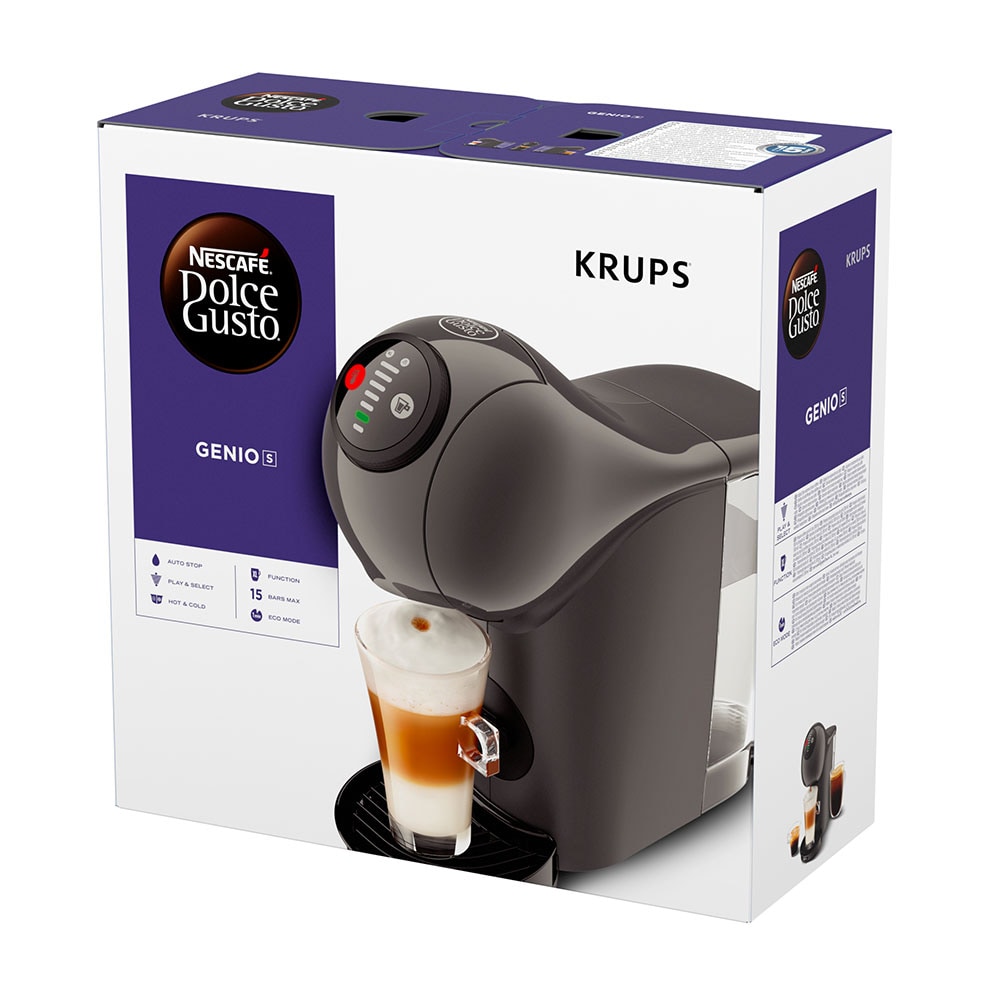 Espressor cu capsule KRUPS Dolce Gusto GENIO S KP243AF0, 0.8l, 1500W, 15 bar, crem-negru