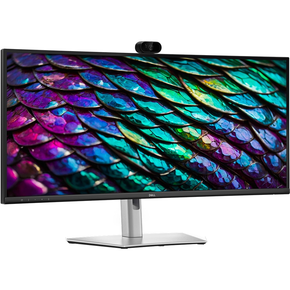 Monitor curbat LED IPS DELL P3426WEB, 34", UWQHD, 100Hz, webcam, boxe, pivot, negru