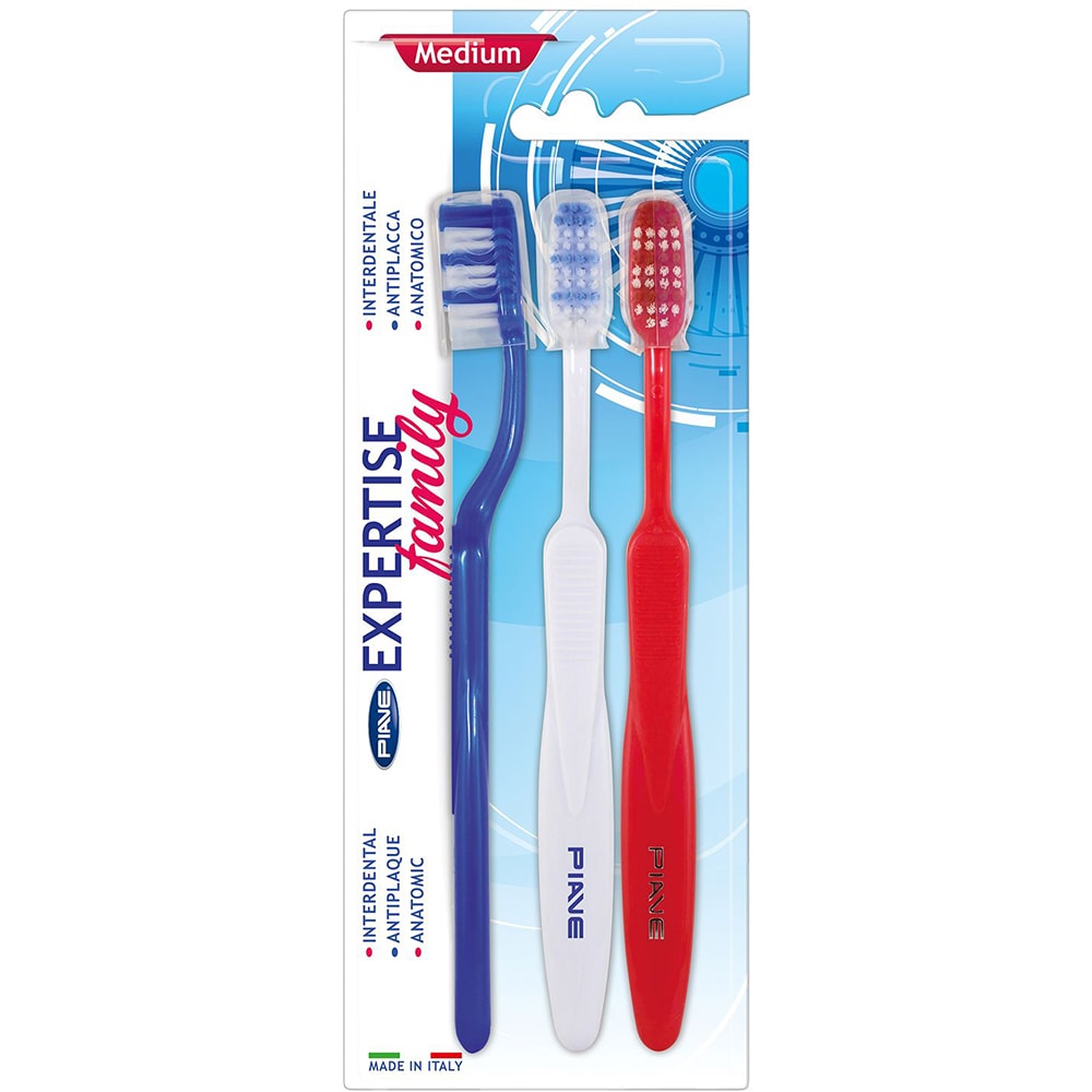 Set 3 periute de dinti PIAVE Expertise Family, multicolor